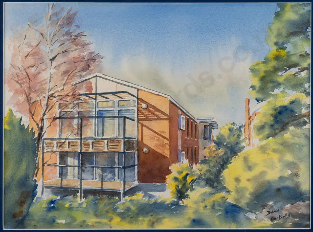 David Corballis - framed watercolour "Robert Wilson Wing, Saint Margaret's College" H-270 W-360 Image 1++