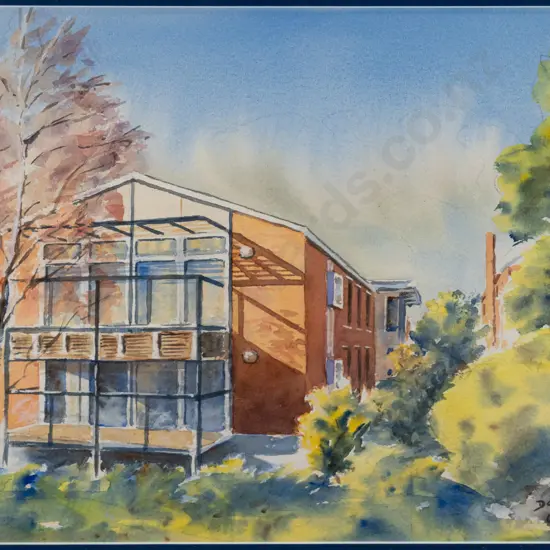 David Corballis - framed watercolour "Robert Wilson Wing, Saint Margaret's College" H-270 W-360