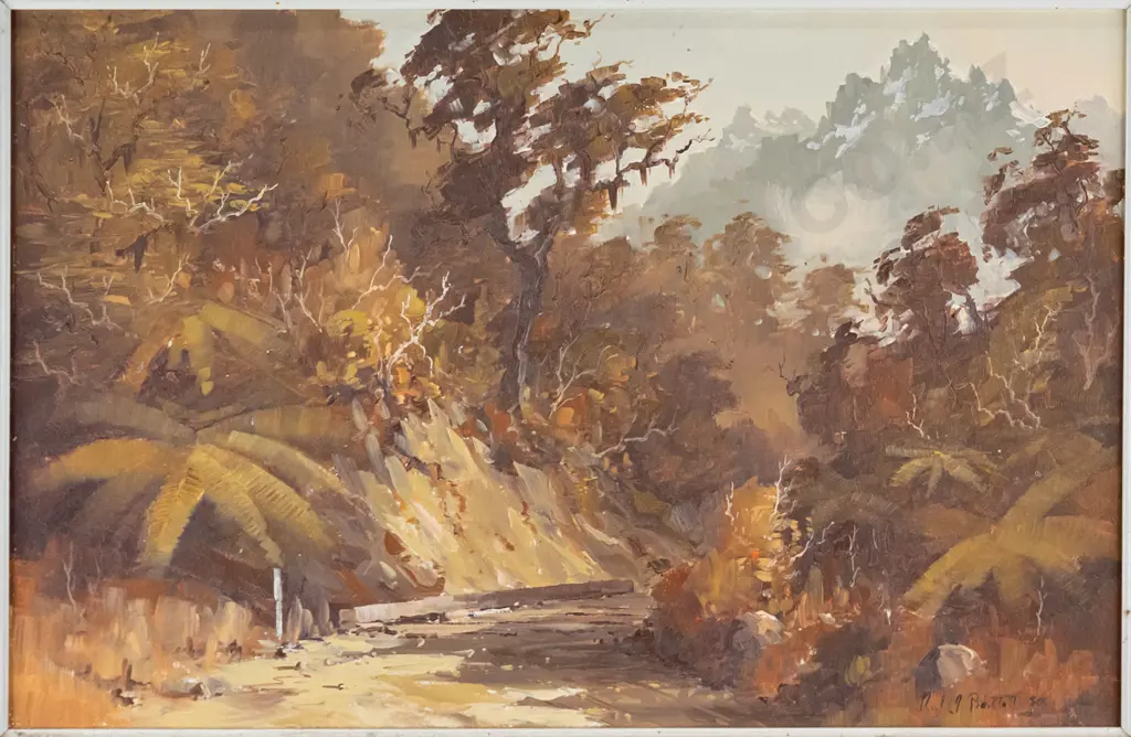 Neil Bartlett '80 - framed oil "Early Morning Holyford Valley" H-300 W-440 Image 1++