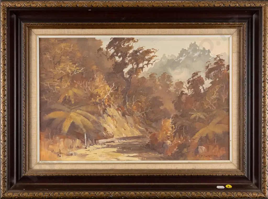 Neil Bartlett '80 - framed oil "Early Morning Holyford Valley" H-300 W-440 Image 1++