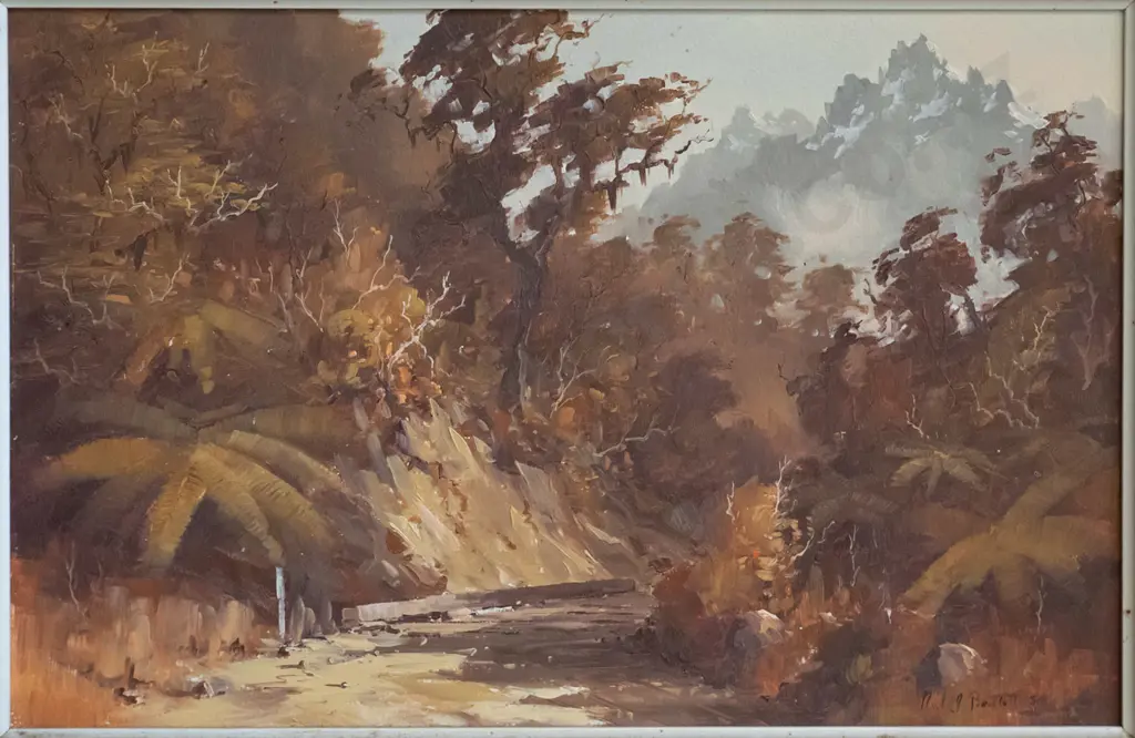 Neil Bartlett '80 - framed oil "Early Morning Holyford Valley" H-300 W-440 Image 1++