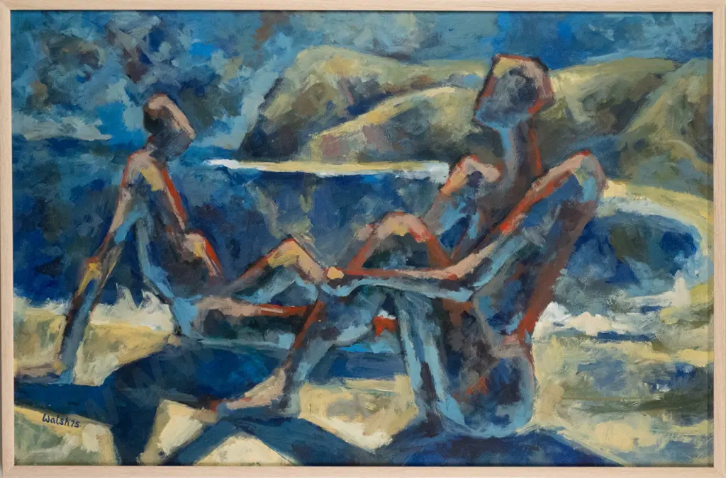 BC Walsh '75 - framed oil "Sunbathers" H-550 W-840 Image 1++