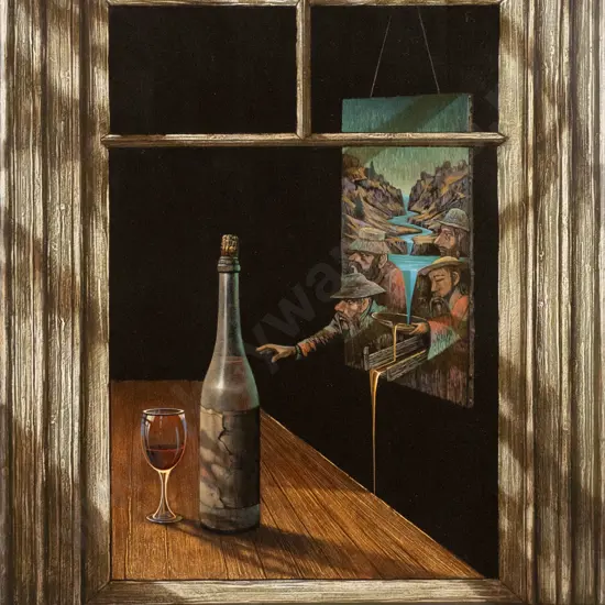 Barry Weston 2008 - unframed  oil on board "Its New Gold" H-800 W-800