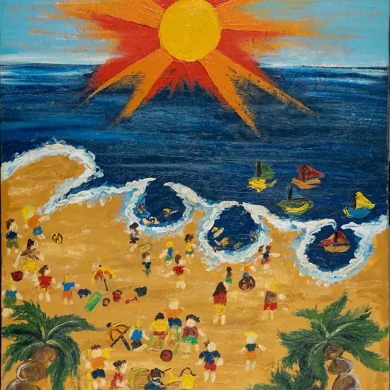 Mel Quayle - boxed oil on canvas "Dawning of a New Millennium" H-540 W-370