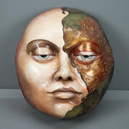 Donna Demente - large paper mache mask H-530 W-470