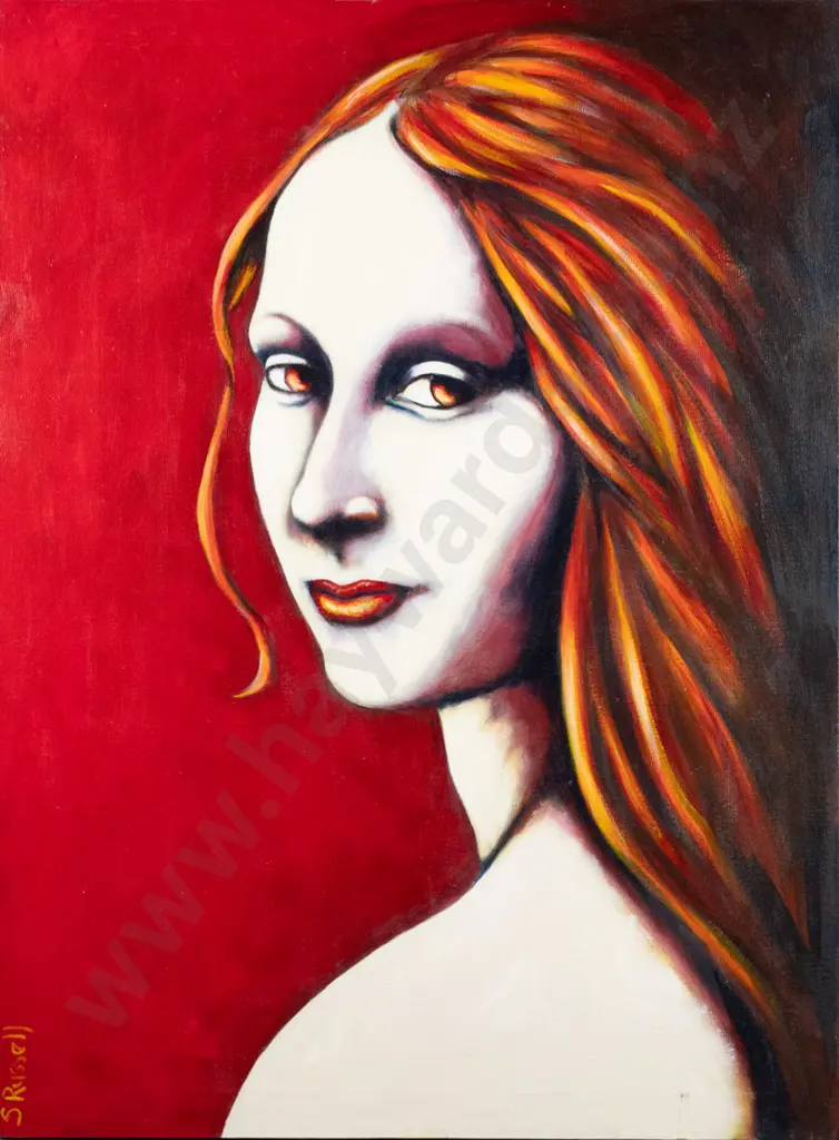 S Russell - boxed oil on canvas - portrait H-1090 W-800 Image 1++