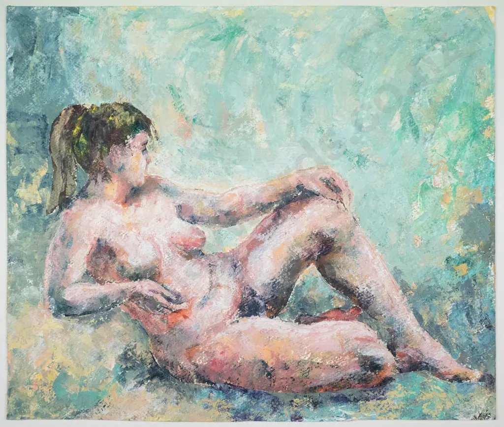 JK Weir '95 - unframed acrylic - nude H-300 W-350 Image 1++