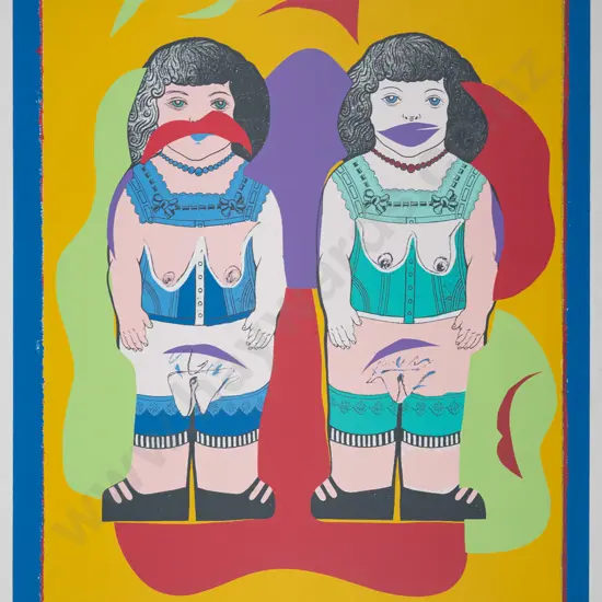 Don Driver 1982 - unframed ltd print 1/150 "At the beach" H-570 W-430