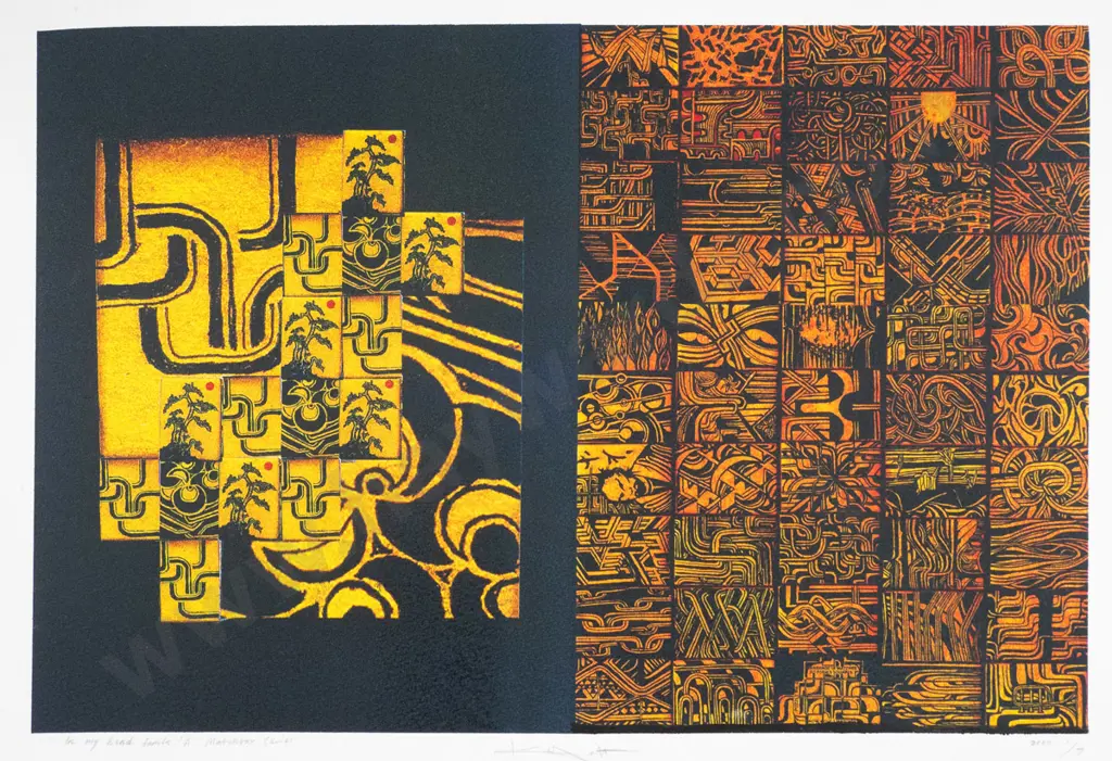 illegible signature 2005 - unframed screenprint 1/7 "In my head tonite/ A Matchbox Series" H-360 W-540 Image 1++