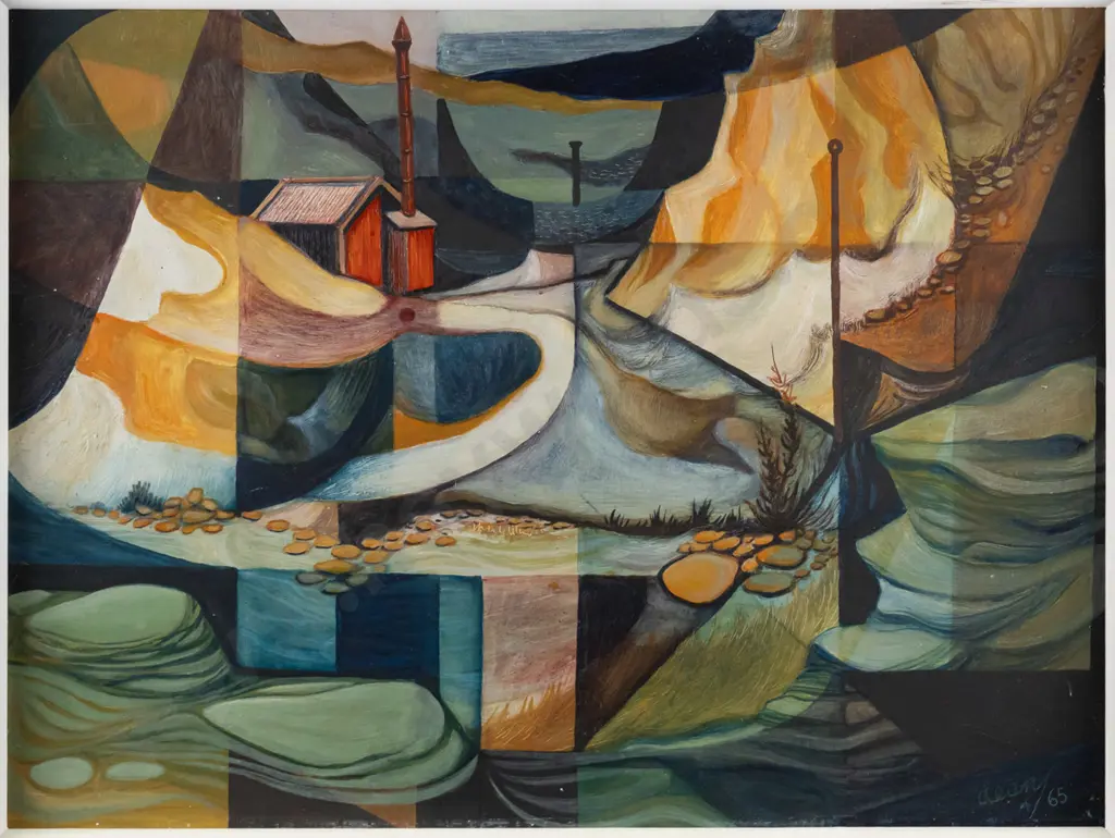 Frank Dean '65 - framed acrylic "St Bathans No. 2" H-360 W-480 Image 1++