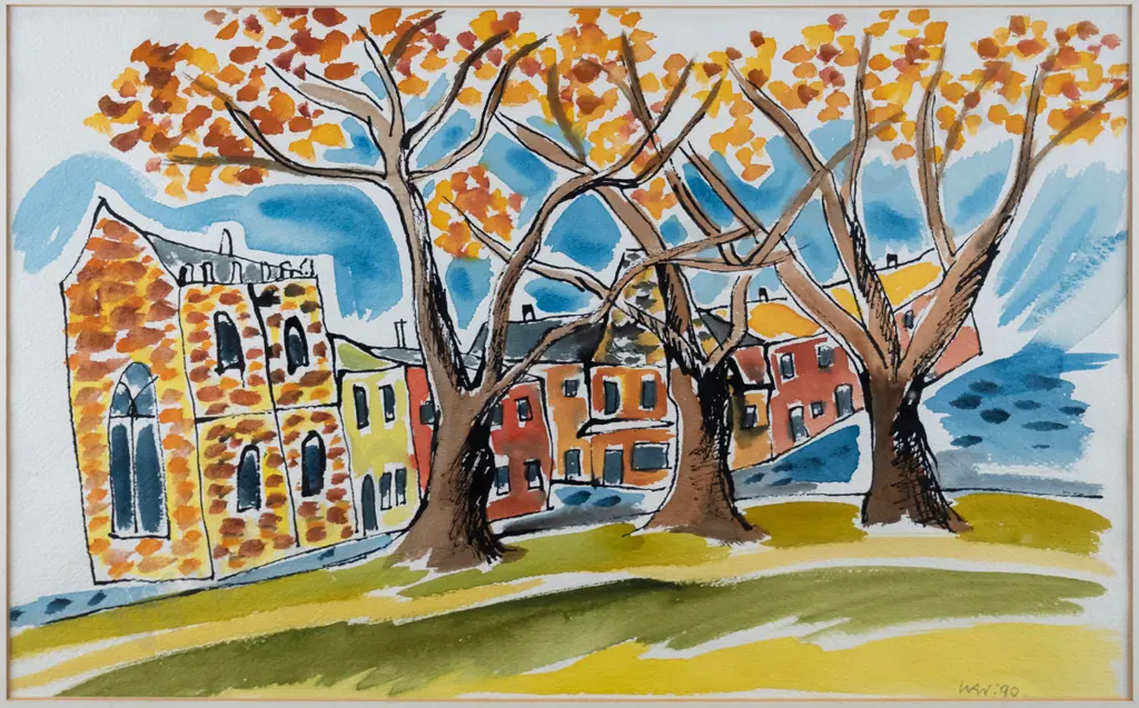 Wendy Wadworth '90 - framed watercolour "Dundas Street" H-270 W-430 Image 1++