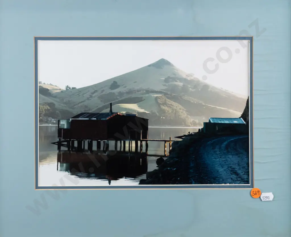 Julia Christie? - framed photograph "Winter's Day Harbour Cone" H-195 W-285 (framing needs attention) Image 1++