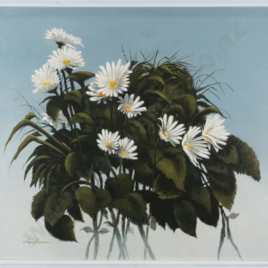 John Husband 1980 - framed oil "Shasta Daisies" H-380 W-430 (slight scratching to frame)