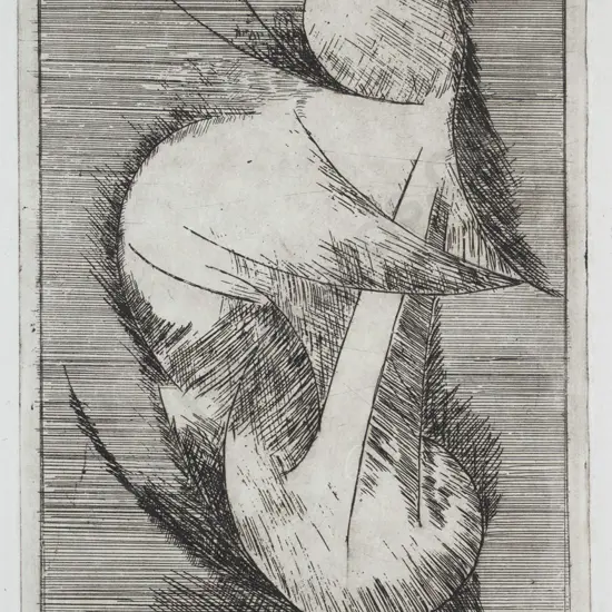 Frank Grayson - unframed etching 2/40 "Musician" H-85 W-125