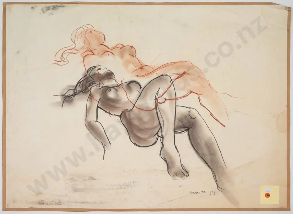 Middleditch 1969- unframed pastel & watercolour - nudes (foxing)  H-540 W-740 Image 1++