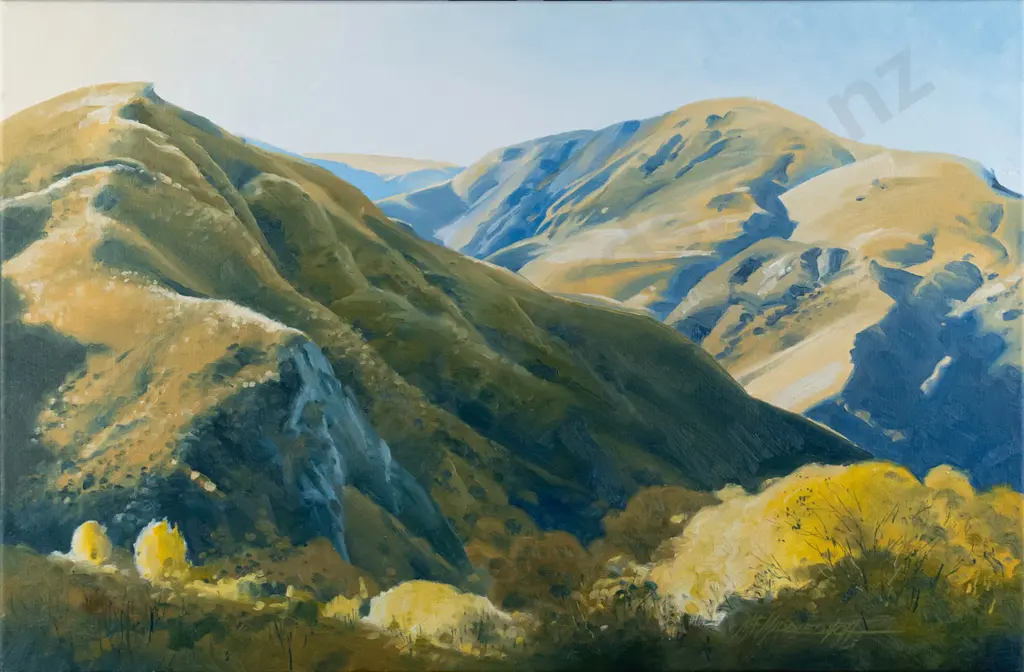 Maurice Middleditch - boxed oil on canvas "Autumn Afternoon Near Macetown- Arrow River Gorge" H-400 W-600 Image 1++