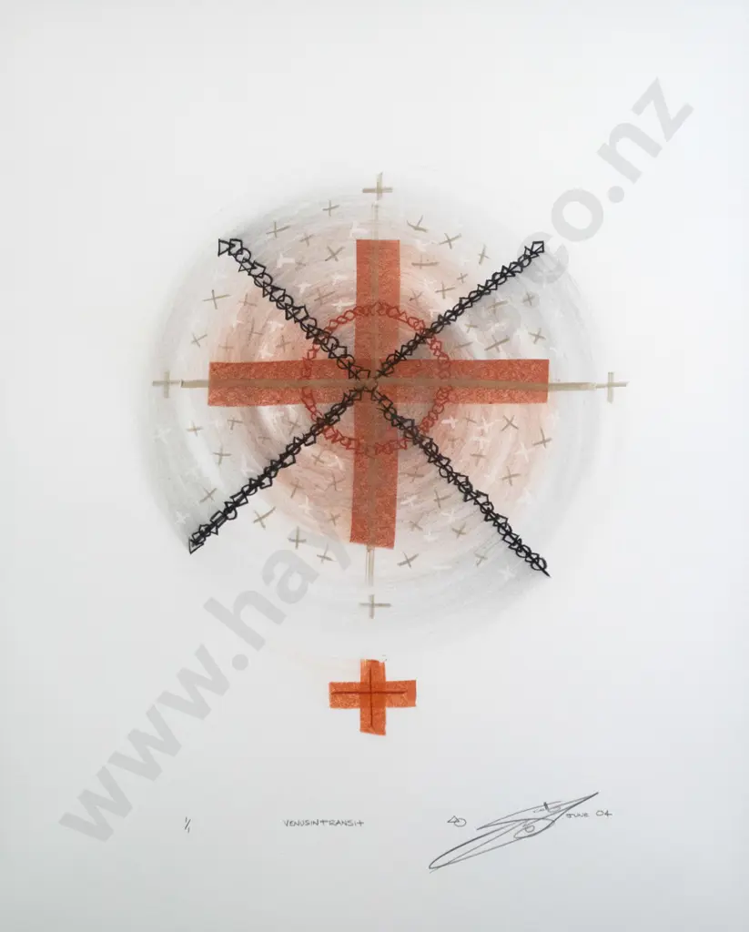 Makouri Scott '04 - framed mixed media 1/1 "Venus in Transit" H-550 W-450 Image 1++