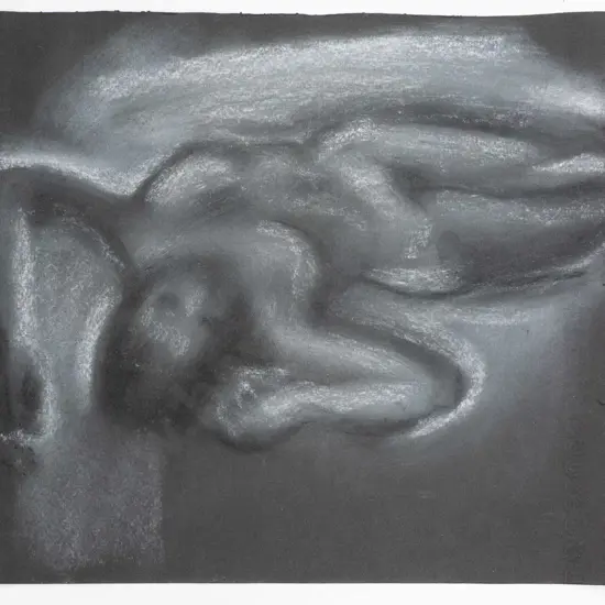 unframed Lindsay Crooks charcoal - nude H-230 W-260
