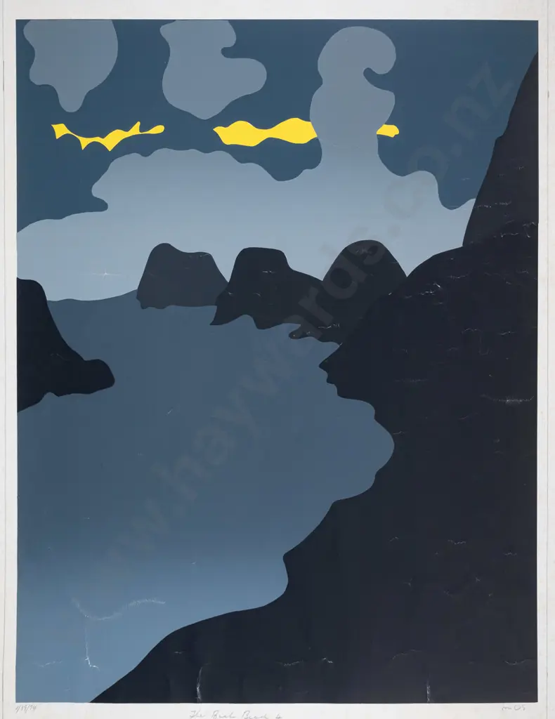 Michael Smither 74 - unframed screen print 1/39 "The back beach 4" H-590 W-40 (age damage) Image 1++