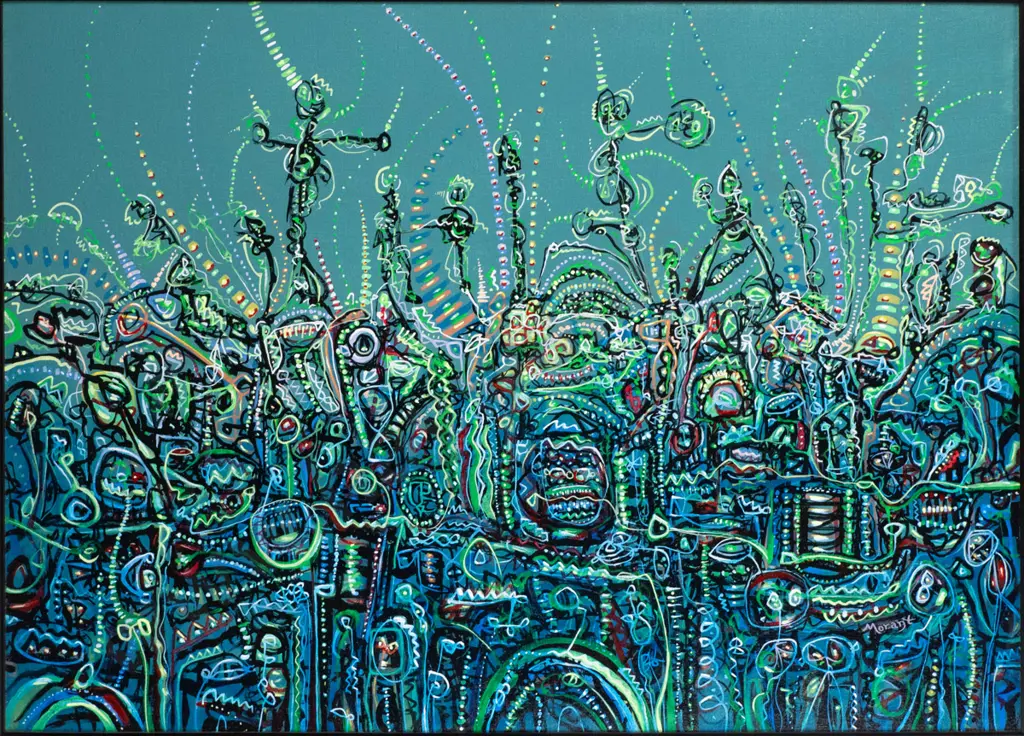 Keith Morant 1987 - framed oil "Gardening" H-640 W-900 Image 1++