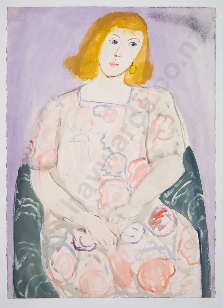 Annie Baird 86 - unframed watercolour - female portrait H-760 W-560 Image 1++