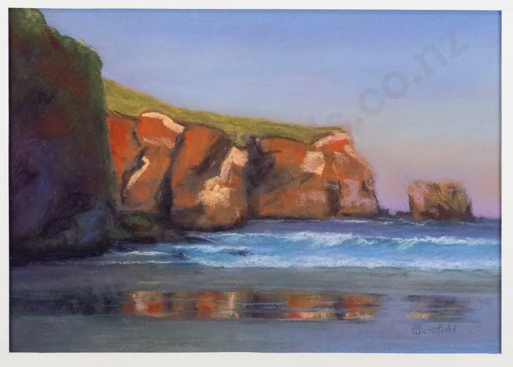 Marijke Schofield - framed pastel "Tunnel Beach" H-195 W-285 Image 1++