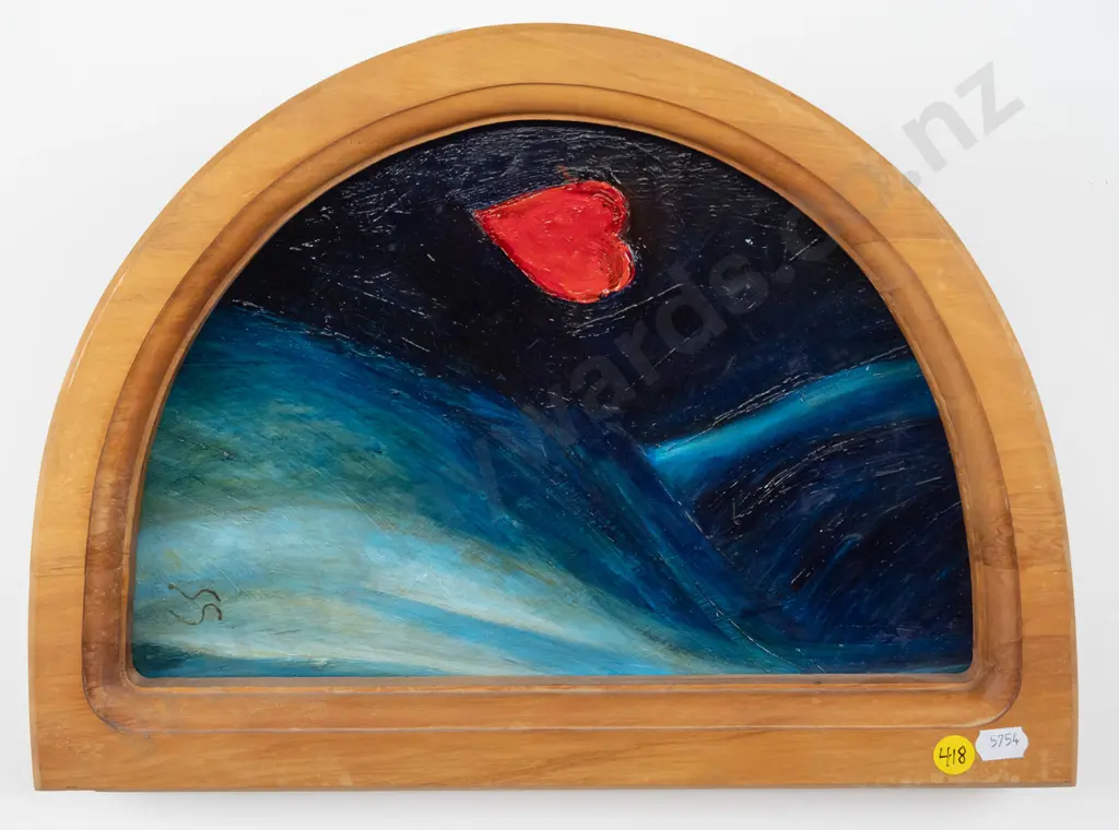 Hillary Thomson 1995 - framed oil "Earth bound heart takes flight" H-190 W-290 Image 1++