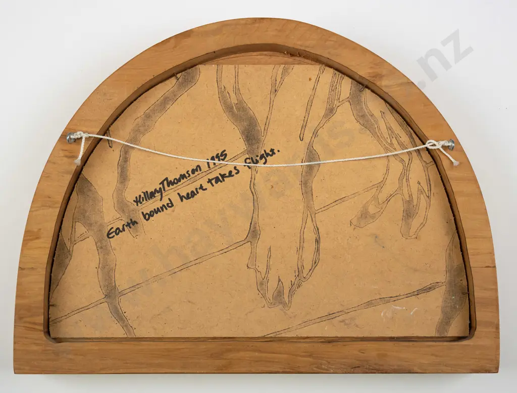 Hillary Thomson 1995 - framed oil "Earth bound heart takes flight" H-190 W-290 Image 1++