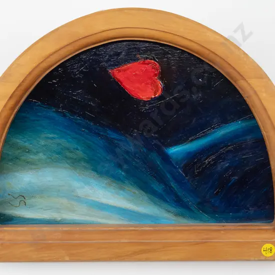 Hillary Thomson 1995 - framed oil "Earth bound heart takes flight" H-190 W-290