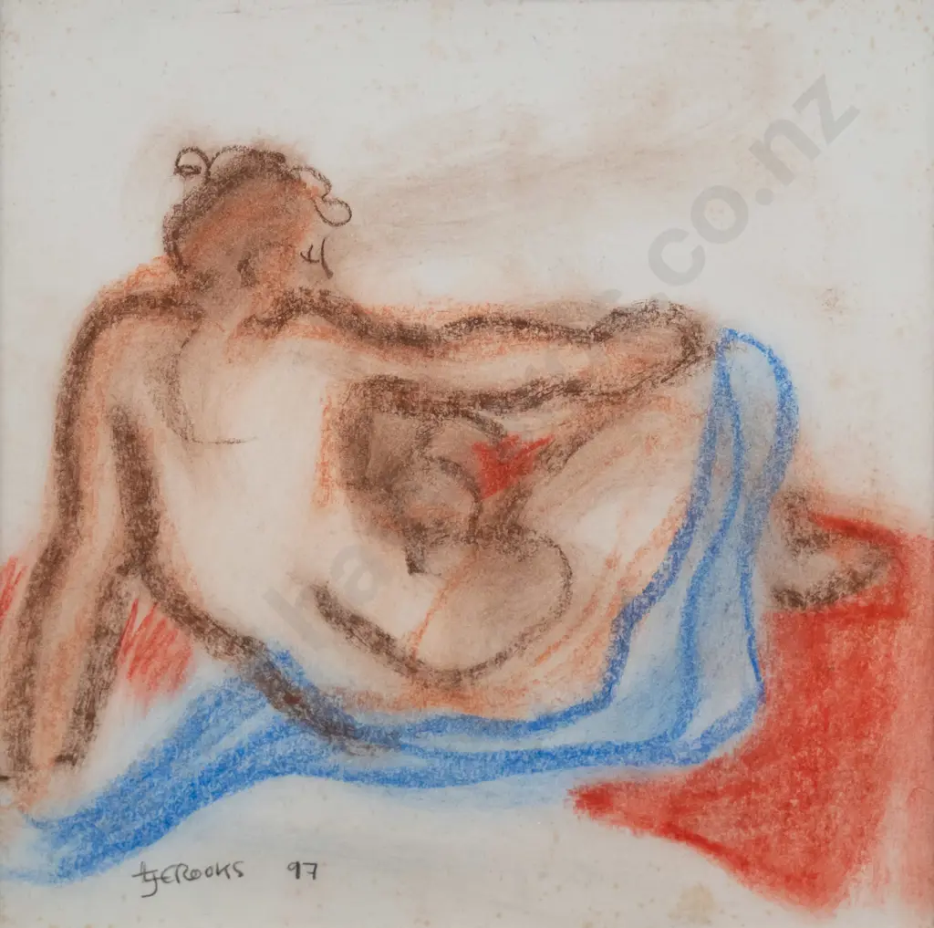 Lindsay Crooks '97 - framed pastel - nude H-180 W-170 (some foxing) Image 1++