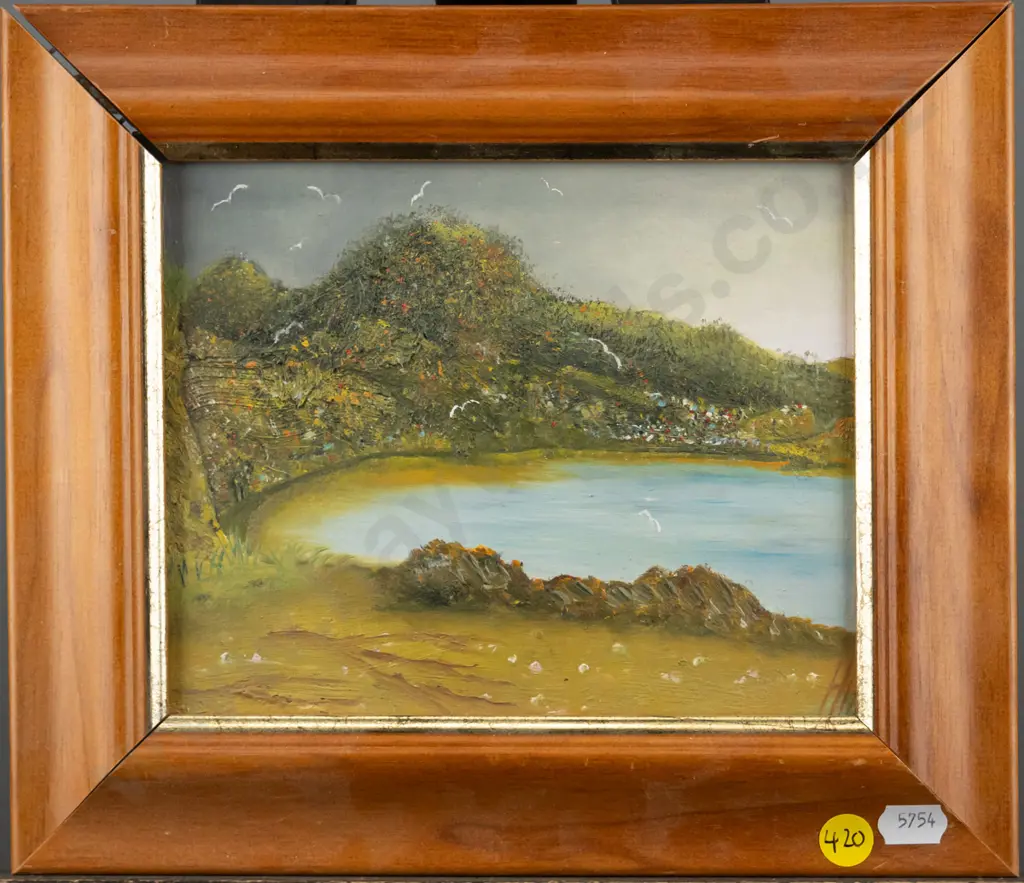 Ivan Hill1991 - framed acrylic "Saddle Hill From Bruces Rock" H-140 W-180 Image 1++