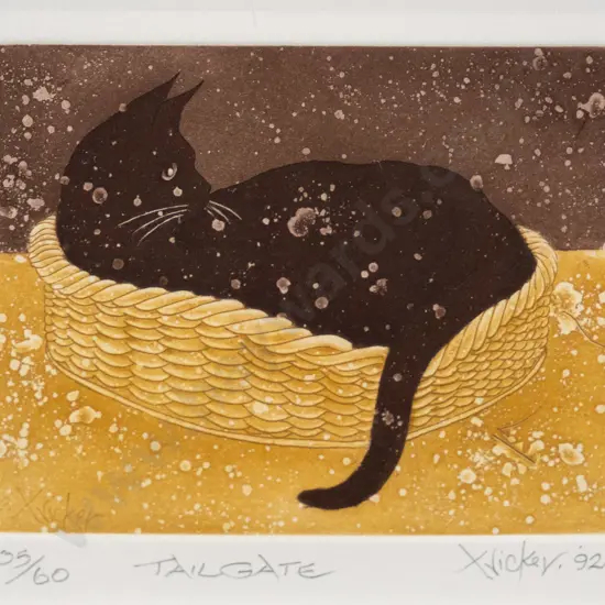 Gary Tricker '92 - framed etching/aquatint 55/60 "Tailgate" H-85 W-110