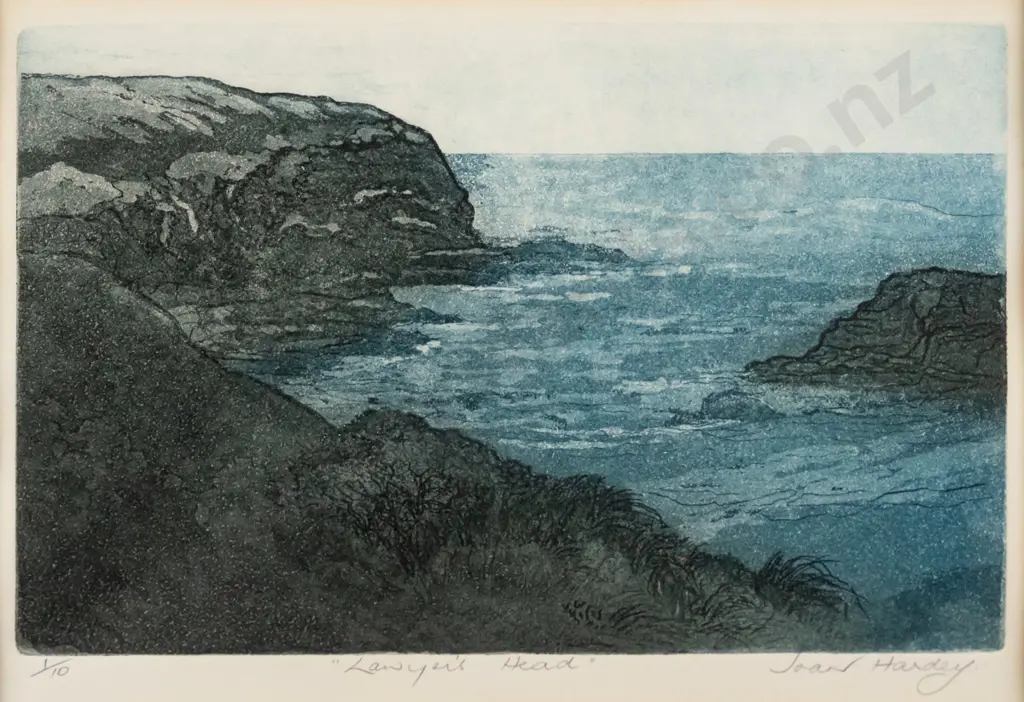 Joan Hardey - framed etching and aquatint 1/10 "Lawyer's Head" H-170 W-240 Image 1++