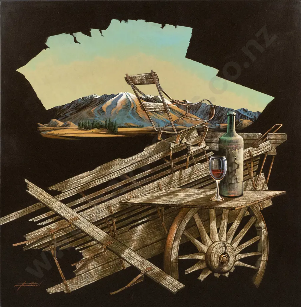 Barry Weston 2008 - unframed  oil on board "Yesterday (Wanaka) " H-800 W-800 Image 1++