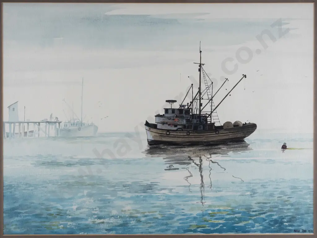 Frank Reed 1982 - framed watercolour "Dawn Departure" H-430 W-570 Image 1++