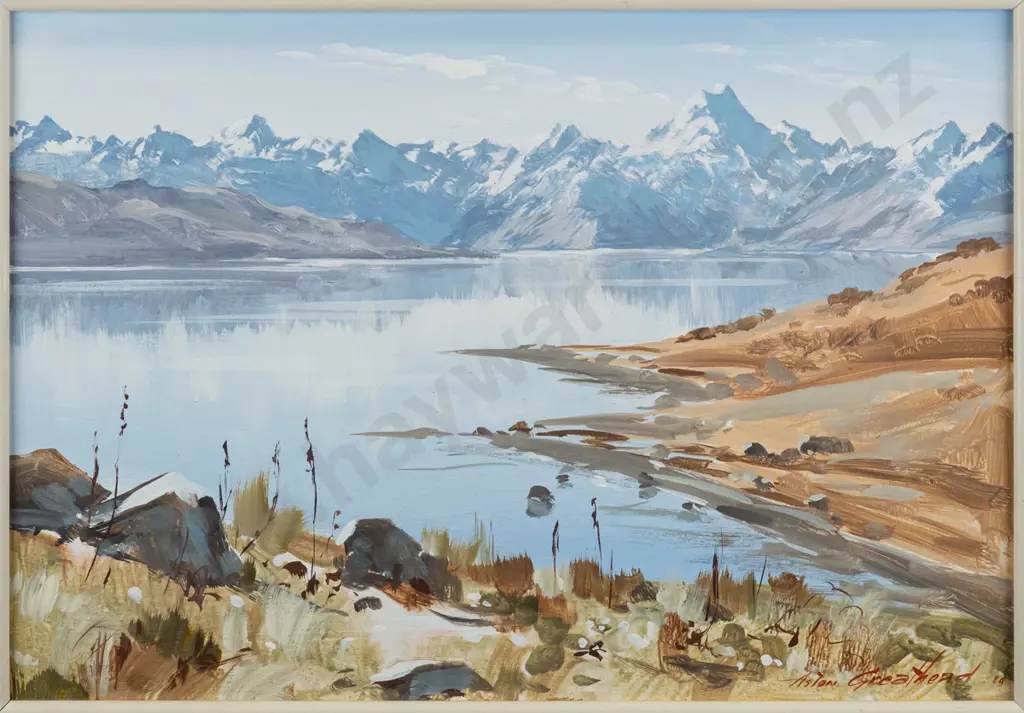 Aston Greathead - framed oil "Mt Cook, Lake Pukaki" H-270 W-380 Image 1++