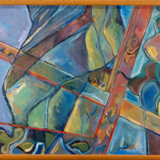 ED Anson '96 - framed oil "Coming Home" H-600 W-560