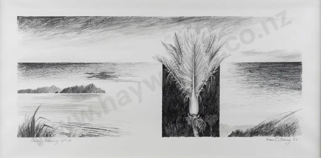 Brian C Strong '05 - framed pencil "Study Drawing Number 11" H-190 W-440 Image 1++