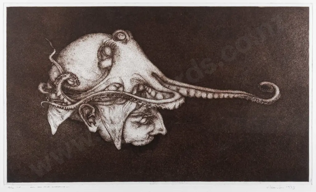 Barry Cleavin 1975 - framed etching 18/30 "For The True Anatomy" H-280 W-470 Image 1++