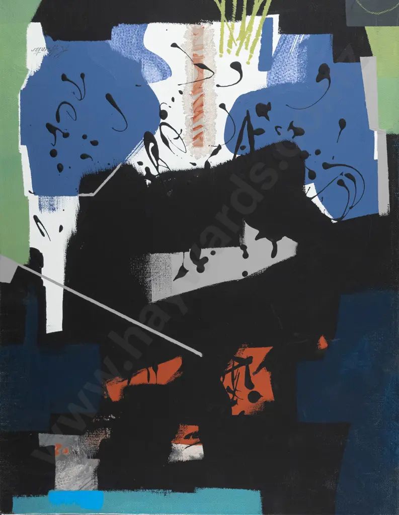 Kay Hunter - boxed acrylic on canvas - abstract H-460 W-350 Image 1++