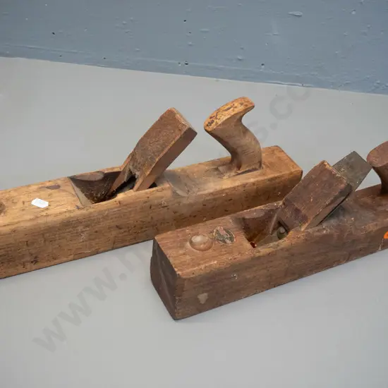 2 vintage timber woodworking planes, both with Otago Education Board stamps on ends. One with blade marked Mathiesons /