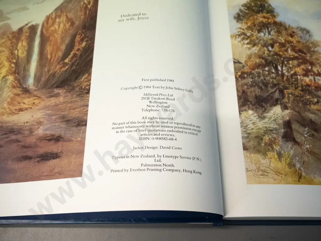 hard cover book - New Zealand's Romantic Landscape - Paintings by John Gully H320 W390 Image 1++