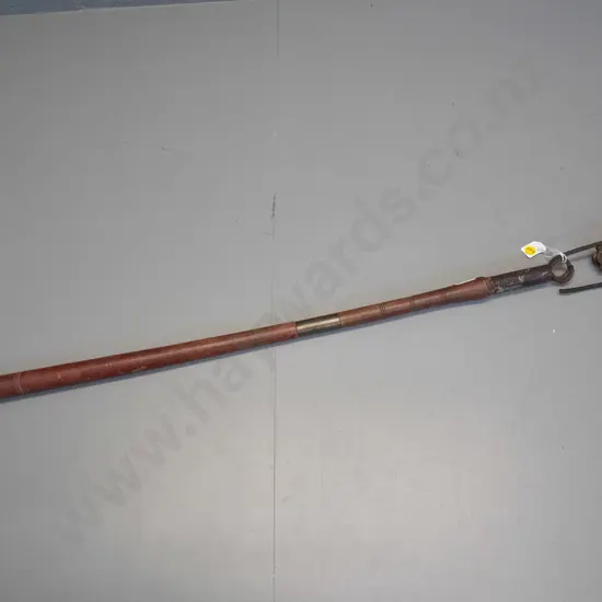 vintage fishing gaff with hinged prong-shaped end, possibly missing parts L-950