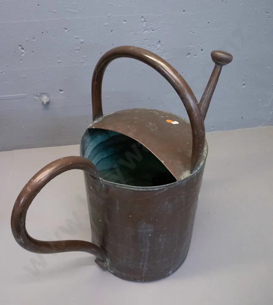vintage copper watering can with pouring rose - some dents H-500 W-560 Image 1++