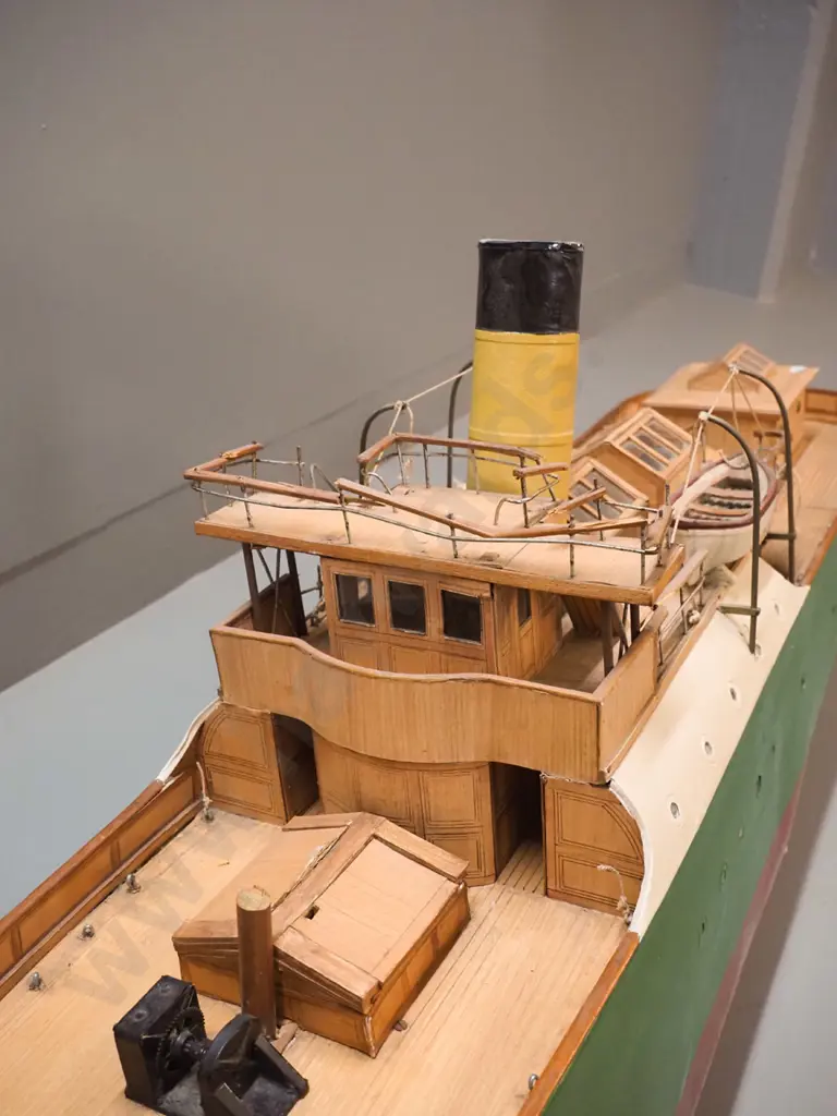 large timber steamship model in restorer's condition - marked Ohai Dunedin, no stand H-440 L-1140 Image 1++