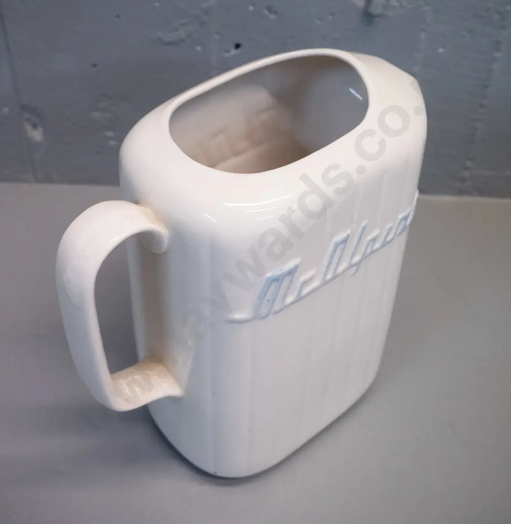 McAlpine refrigerator jug - white with blue lettering H-220 W-220 Image 1++