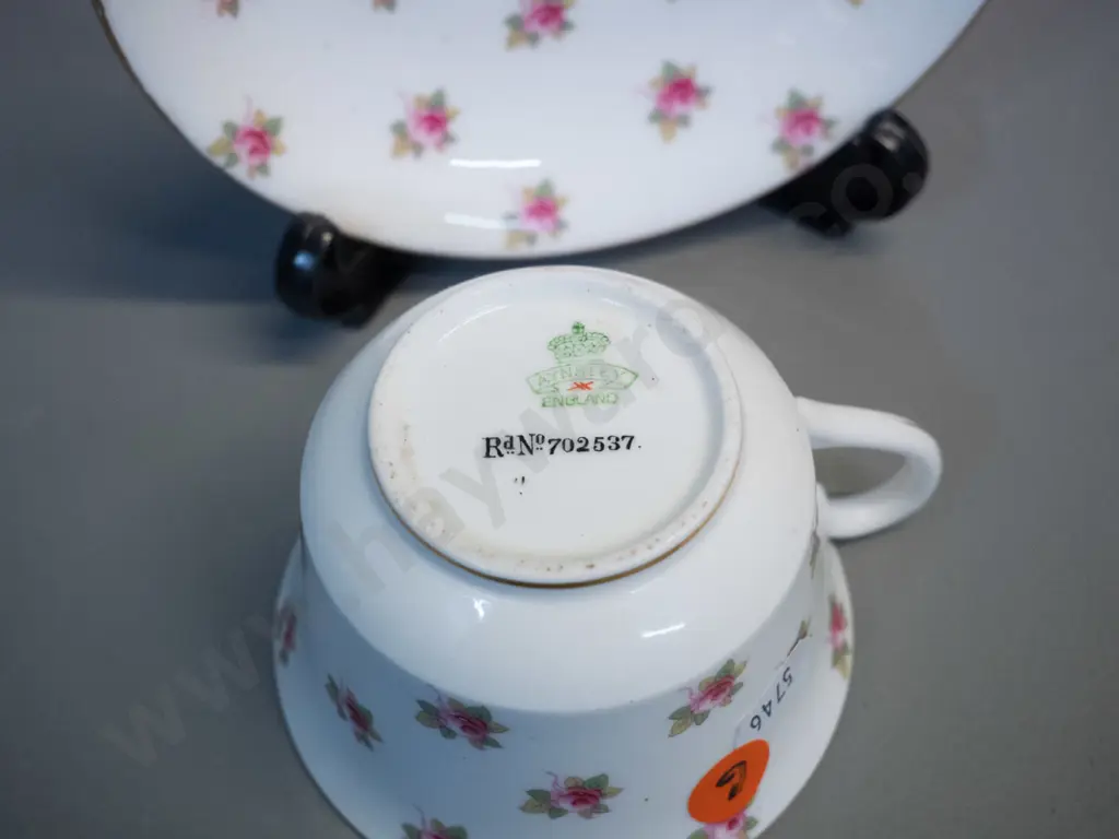 Dunedin Exhibition 1925-26 souvenir "Cup of Knowledge" cup & saucer made by Aynsley Image 1++