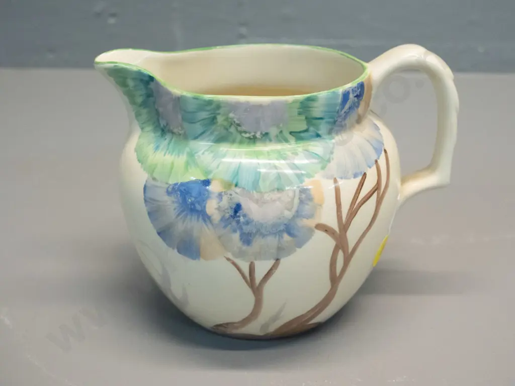 Clarice Cliff Bizarre hand-painted small jug - some glaze wear H-110 Image 1++