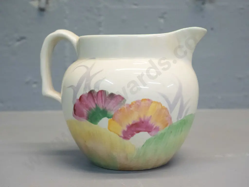 Clarice Cliff Bizarre hand-painted small jug - some glaze wear H-110 Image 1++