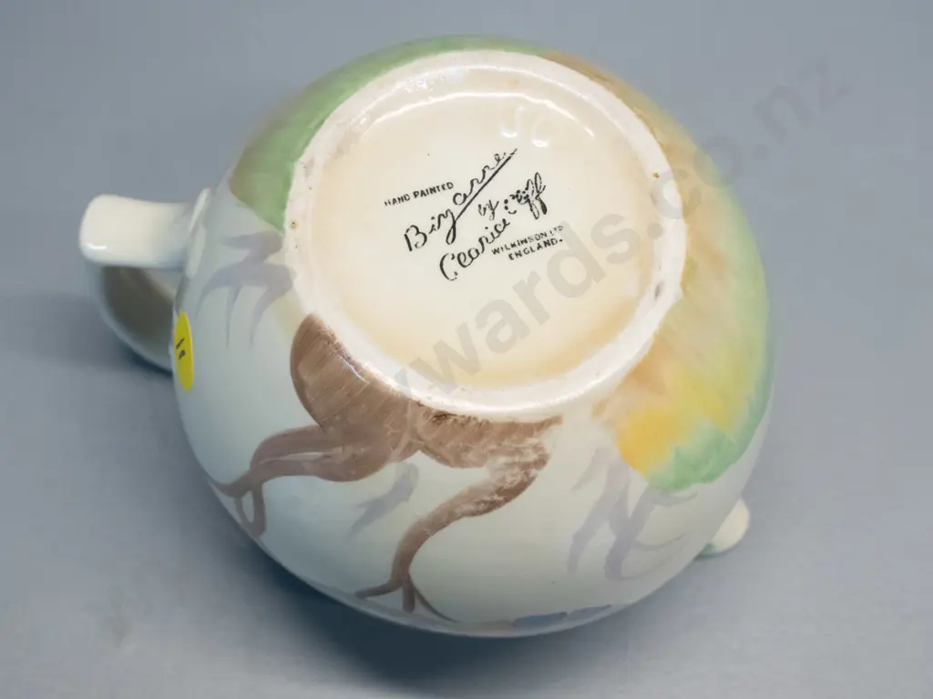 Clarice Cliff Bizarre hand-painted small jug - some glaze wear H-110 Image 1++